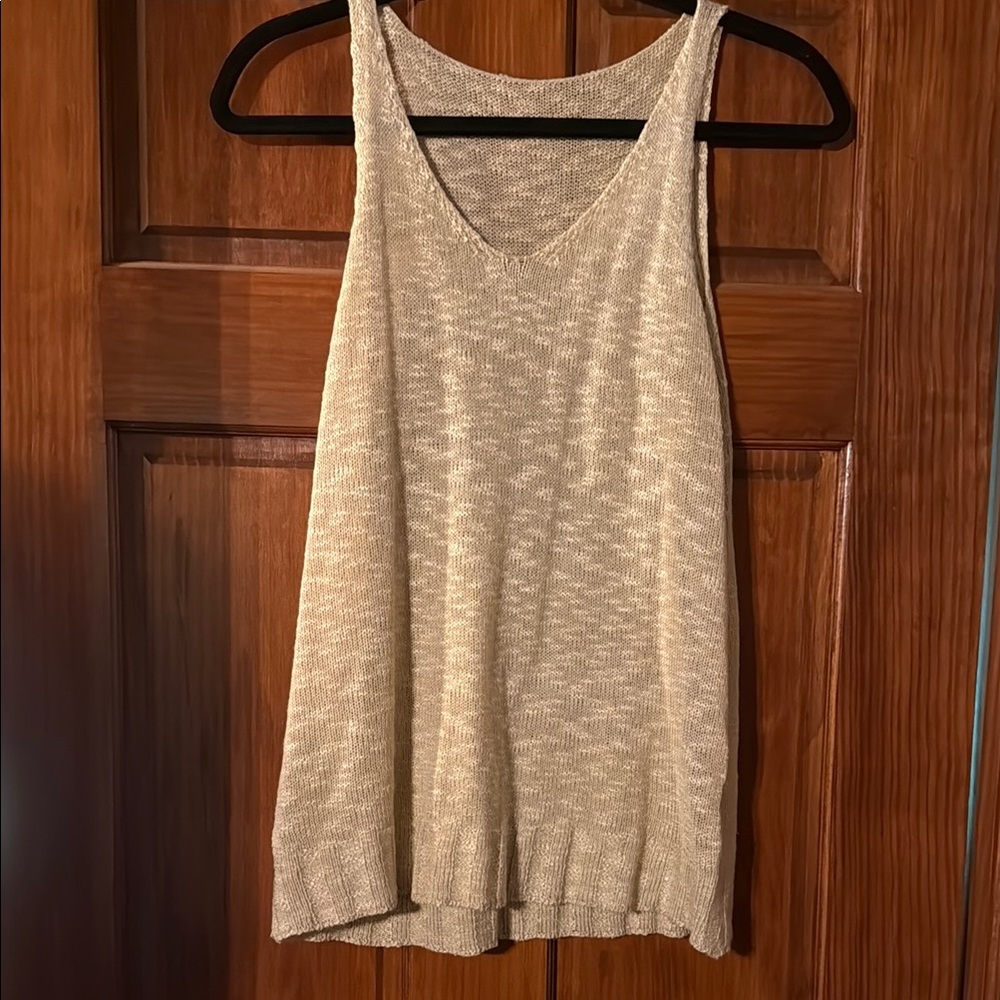 Women's Cream Sleeveless Top